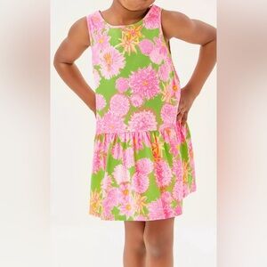 Lilly Pulitzer Girls Mini Dixi Cotton Dress Seaside Garden Sz. L (8-10)